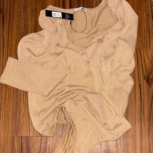Tan Ribbed Knit Sweater